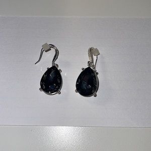 Black/graphite and silver earrings